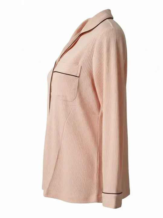 Caress Дамски зимен комплект пижама Light Pink