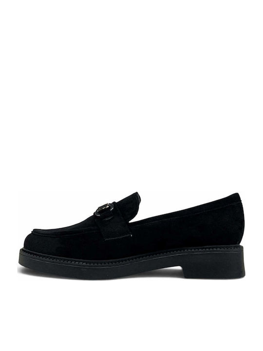 Suede Women's Loafers in Black