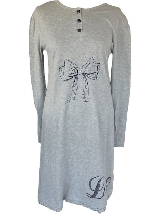 Ogham Зимна Дамска Нощница Grey Melange