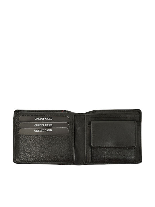 Herren-Lederbrieftasche mit RFID Schwarz