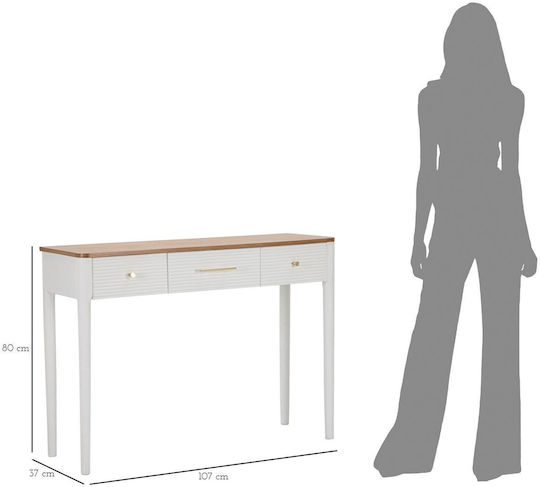 Masă Consolă Din Lemn Ecru și Maro L107xL37xÎ80cm