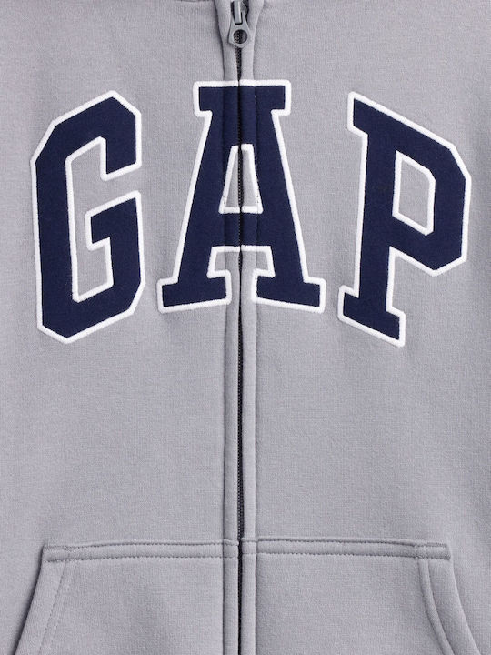 Fleece Παιδική Φούτερ Ζακέτα με Κουκούλα Pilot Grey Pilot