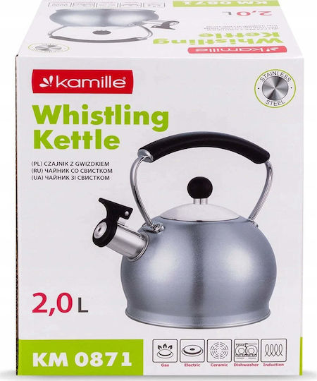 Kamille Edelstahl-Wasserkocher Silber 2000 ml