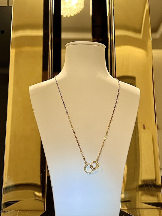 Colier Dublu din Aur 14K cu Zircon Colier Dublu din Aur 14K cu Zircon