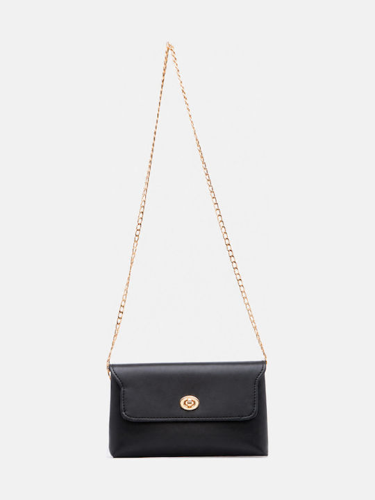 Damen-Flaptasche Schwarz-matt