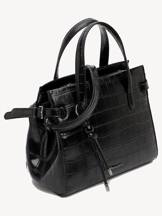 Damen Schulter-/Handtasche Croco Black
