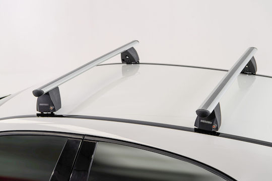 Menabo Set Complet Bare De Acoperiș Din Aluminiu Delta L 141 Cm Argintii Volvo V50 5 Uși 2008>2012-2 Buc 9980 Mb+12530 Mb Mp.vo.12530/mb-dlts-12