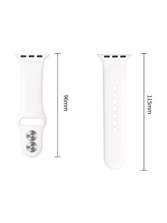 Tech-Protect Λουράκι Σιλικόνης με Pin Λευκό (Apple Watch 38/40/41/42mm)