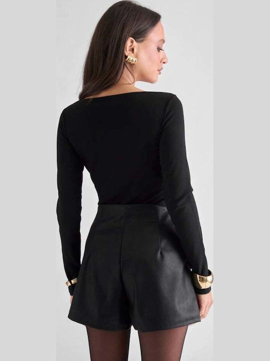 Women's Leather Shorts Black