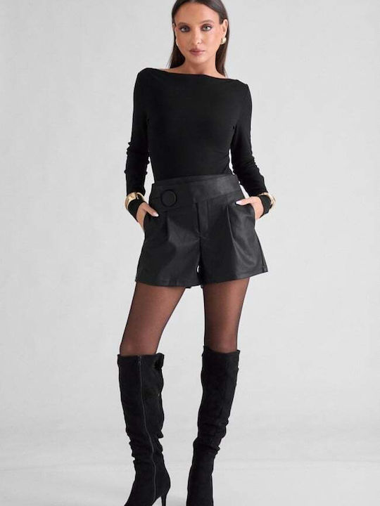 Women's Leather Shorts Black