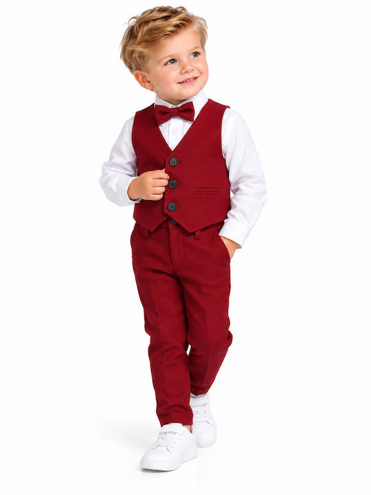 TakTakBaby Taufanzug für Jungen Bordeaux 4-teilig