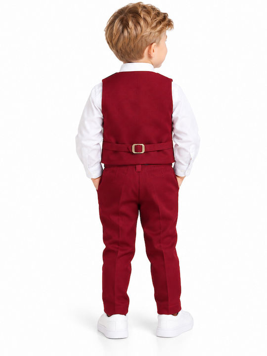 TakTakBaby Taufanzug für Jungen Bordeaux 4-teilig