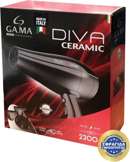 GA.MA Diva Ceramic Професионален Сешоар с Дифузер 2300W