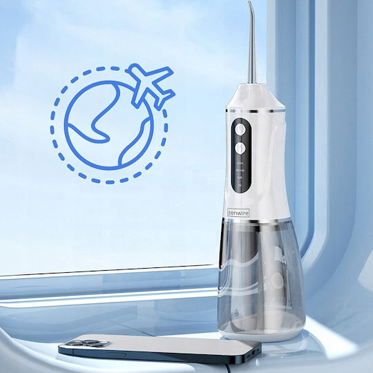 Zenwire Water Flosser 390ml Rechargeable & Waterproof White