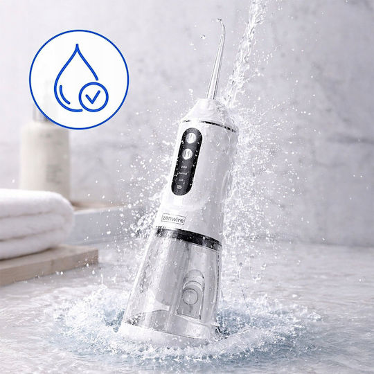 Zenwire Water Flosser 390ml Rechargeable & Waterproof White