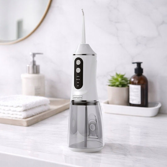 Zenwire Water Flosser 390ml Rechargeable & Waterproof White