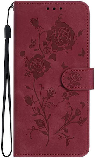 Θήκη Wallet Rose Flower Motorola Moto G86 Power Red