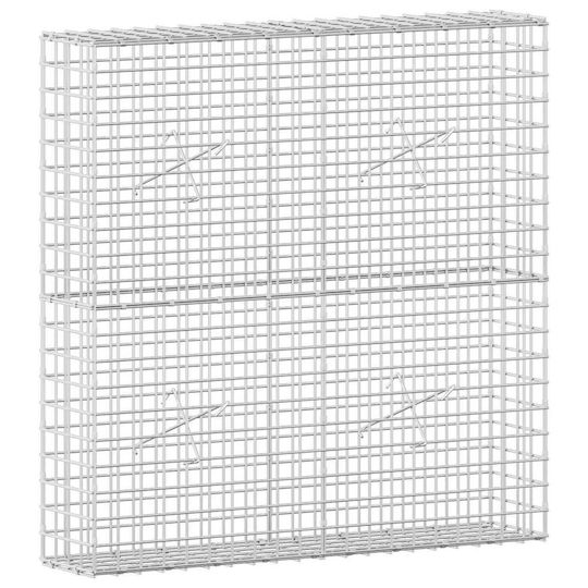 vidaXL Steel Gabion Box for Garden Fence 100x20x100 cm Silver