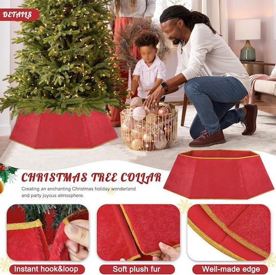 Metallischer Weihnachtsbaumständer in Rot mit Samttextur Ø 63 cm Metallischer Weihnachtsbaumständer in Rot mit Samttextur Ø 63 cm
