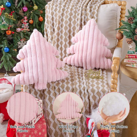 Weihnachtlicher Deko-Baumkissen, weich, 2 Stück, Rosa, 45 x 40 cm Weihnachtlicher Deko-Baumkissen, weich, 2 Stück, Rosa, 45 x 40 cm