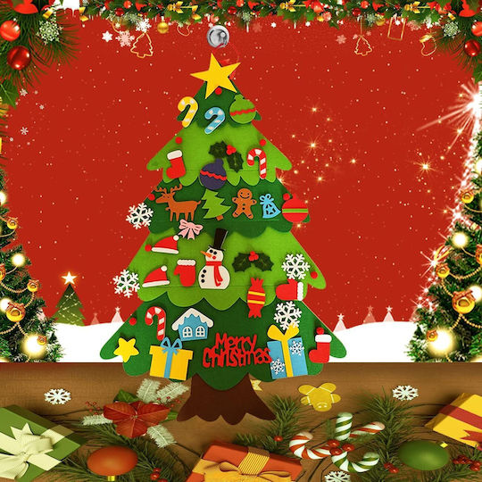 Christmas Decorative Fabric Tree 103cm Decorated Green