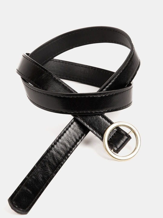 Curea cu Cataramă Rotundă Neagră Mărime One Size Negru