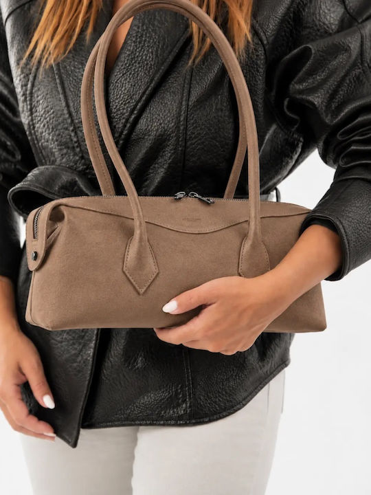 Lydia Leather Women's Shoulder Bag Suede Brown