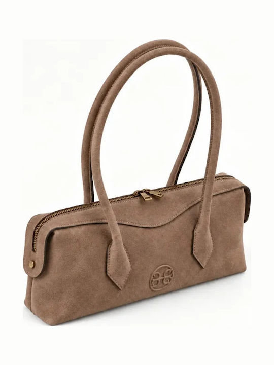 Lydia Leather Women's Shoulder Bag Suede Brown