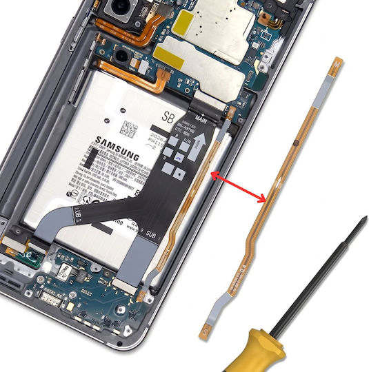 Clappio Flexkabel zur Verbindung von Hauptplatine mit Tochterplatine Galaxy A57 5G Orange