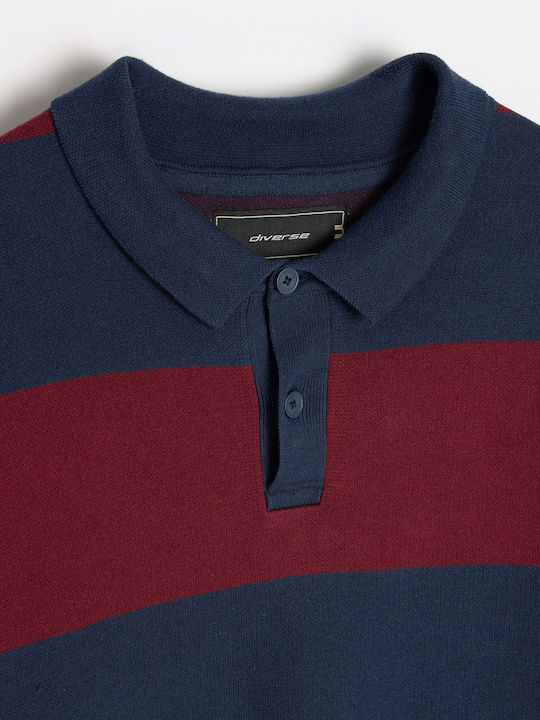 Ragber Polo Pullover Langarm Bordeaux
