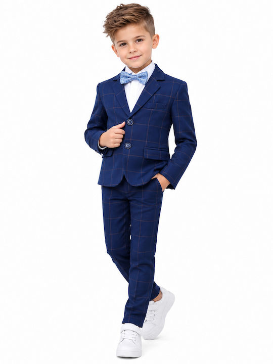 TakTakBaby Costum De Botez Albastru 4 Bucăți