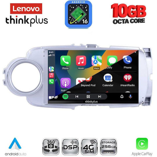 Lenovo Auto-Audiosystem für Toyota Yaris BMW X2 / X6 2011-2015 (Bluetooth/USB/WiFi/GPS/Apple-Carplay/Android-Auto) mit 9-Zoll-Touchscreen