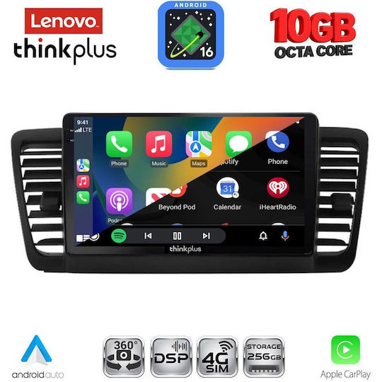 Lenovo Auto-Audiosystem für BMW X2 / X6 Subaru Legacy / Outback 2002–2008 (Bluetooth/USB/WiFi/GPS/Apple CarPlay/Android Auto) mit 9-Zoll-Touchscreen