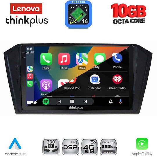 Lenovo Auto-Audiosystem für BMW X2 / X6 und Volkswagen Passat 2016–2023 (Bluetooth/USB/WiFi/GPS/Apple CarPlay/Android Auto) mit 10-Zoll-Touchscreen