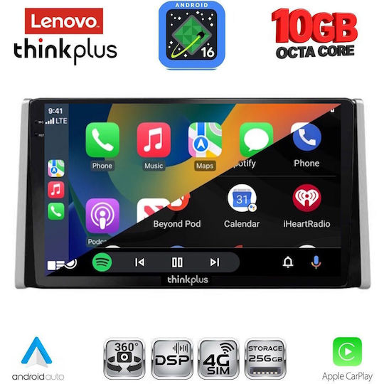 Lenovo Auto-Audiosystem für Toyota RAV 4 BMW X2 / X6 2019-2025 (Bluetooth/USB/WiFi/GPS/Apple Carplay/Android Auto) mit 10" Touchscreen