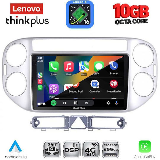 Lenovo Auto-Audiosystem für BMW X2 / X6 Volkswagen Tiguan 2004–2011 (Bluetooth/USB/WiFi/GPS/Apple CarPlay/Android Auto) mit 9-Zoll-Touchscreen