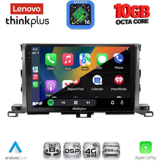 Lenovo Auto-Audiosystem für Toyota Highlander BMW X2 / X6 2014–2019 (Bluetooth/USB/WiFi/GPS/Apple CarPlay/Android Auto) mit 10" Touchscreen