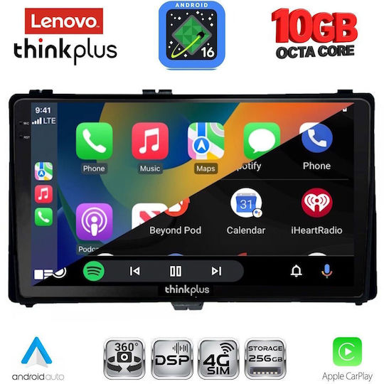 Lenovo Auto-Audiosystem für Toyota Auris / Aygo X / Corolla BMW X2 / X6 (Bluetooth/USB/WiFi/GPS/Apple CarPlay/Android Auto) mit 9-Zoll-Touchscreen