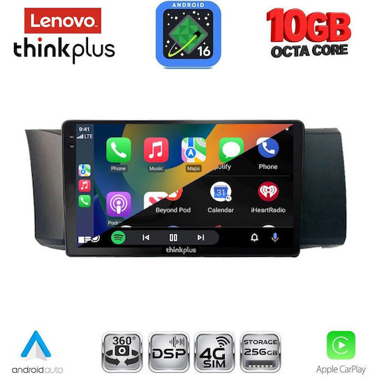 Lenovo Auto-Audiosystem für Toyota GT86, BMW X2 / X6 und Subaru BRZ 2012–2026 (Bluetooth/USB/Wi-Fi/GPS/Apple CarPlay/Android Auto) mit 9-Zoll-Touchscreen