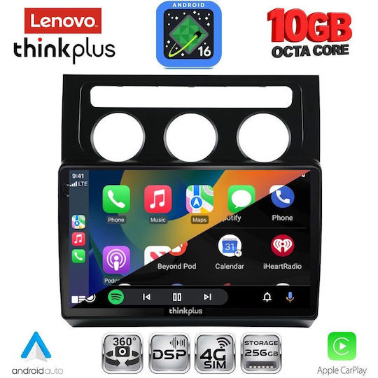 Lenovo Auto-Audiosystem für BMW X2 / X6 Volkswagen Touran 2003–2010 mit Klima (Bluetooth/USB/WiFi/GPS/Apple CarPlay/Android Auto) mit 10-Zoll-Touchscreen