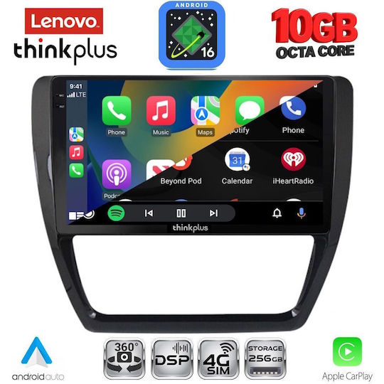 Lenovo Auto-Audiosystem für BMW X2 / X6 Volkswagen Jetta 2010–2016 (Bluetooth/USB/WiFi/GPS/Apple CarPlay/Android Auto) mit 10-Zoll-Touchscreen