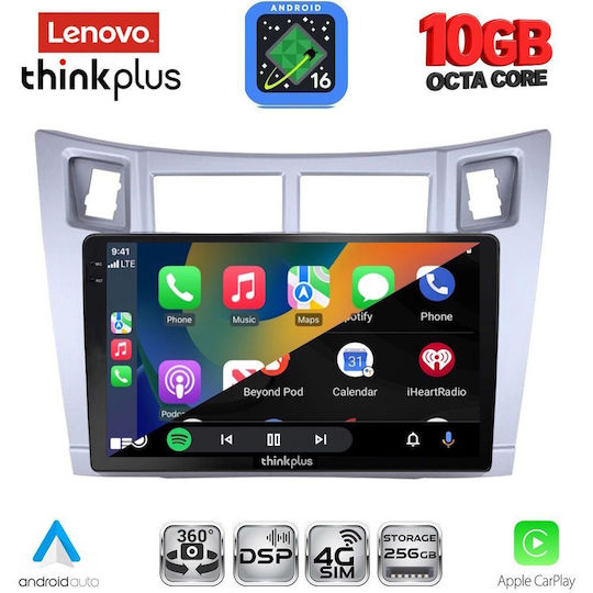 Lenovo Auto-Audiosystem für Toyota Yaris BMW X2 / X6 2006–2011 (Bluetooth/USB/WiFi/GPS/Apple CarPlay/Android Auto) mit 9-Zoll-Touchscreen