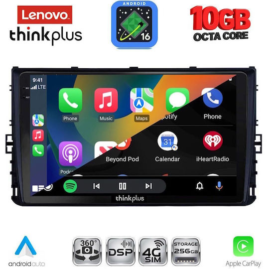 Lenovo Auto-Audiosystem für BMW X2 / X6 Volkswagen Polo / T-Roc / T-Cross / Taigo 2017-2026 (Bluetooth/USB/WiFi/GPS/Apple-CarPlay/Android-Auto) mit 9-Zoll-Touchscreen