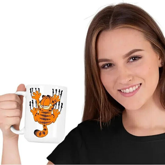 Garfield Cat Керамична Кафява Чаша 330ml (Персонализирано)