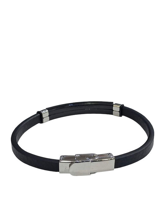 Kalliopi Silver Brățară Bărbătească Tip Identitate din Oțel Inoxidabil 22 cm
