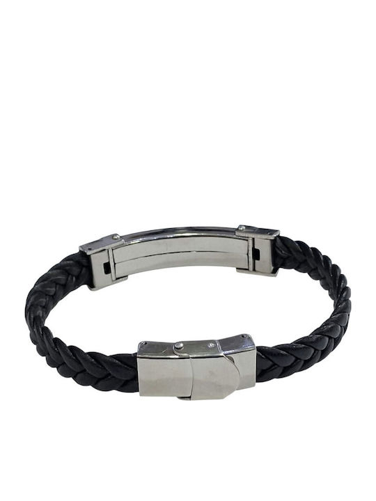 Kalliopi Silver Brățară de Identitate pentru Bărbați din Oțel 22 cm