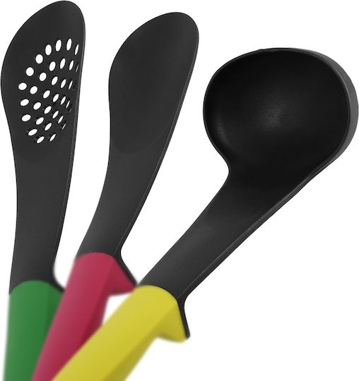Cheffinger 6-piece Kitchen Utensil Set Ergonomic Handles Rotating Stand Multicolor