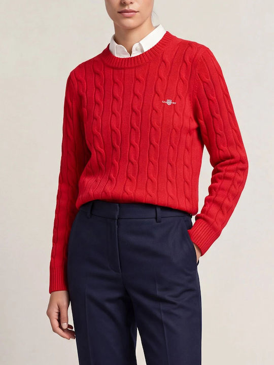 Gant Women's Long Sleeve Wool Sweater Red