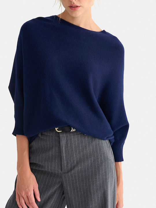 attrattivo Damenbluse mit 3/4-Ärmeln in Navyblau