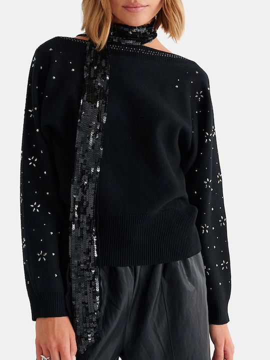 attrattivo Women's Long Sleeve Blouse Black